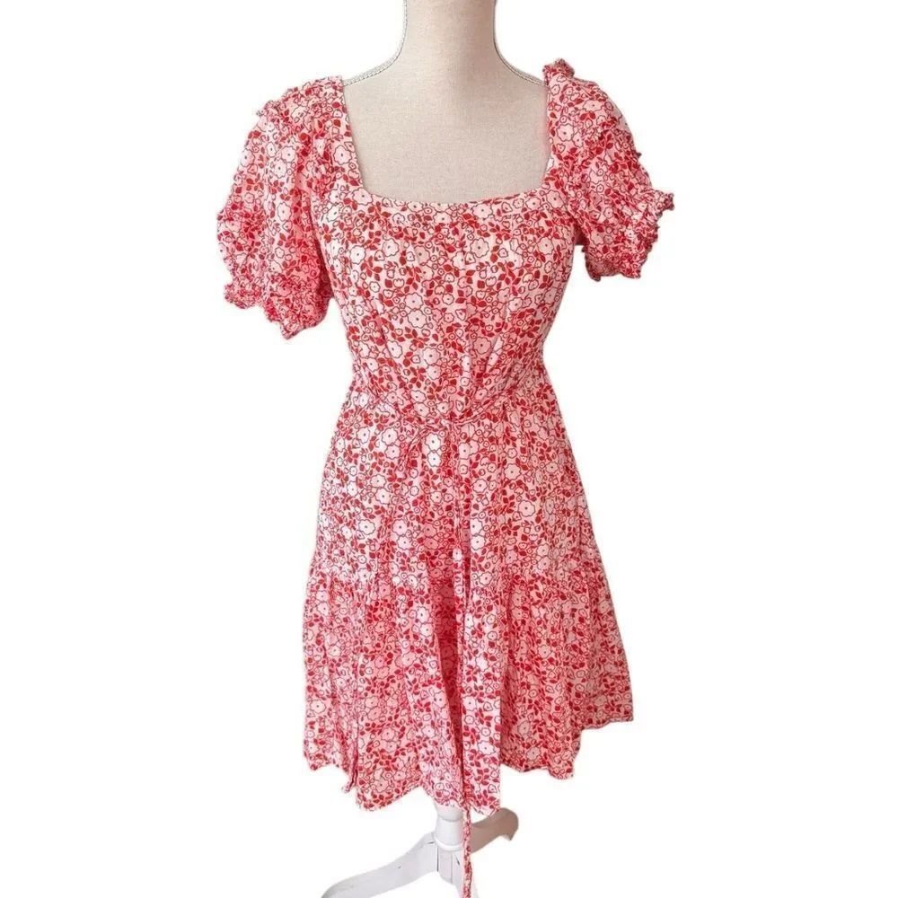 Olivia James Red White Floral Mini Dress XS